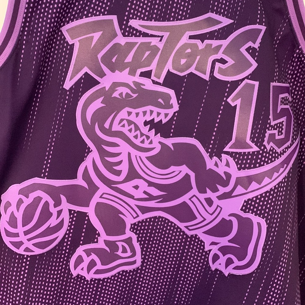 Rare Vince Carter Raptors HWC Mitchell & Ness Swingman Monochrome Purple Jersey - Picture 6 of 7